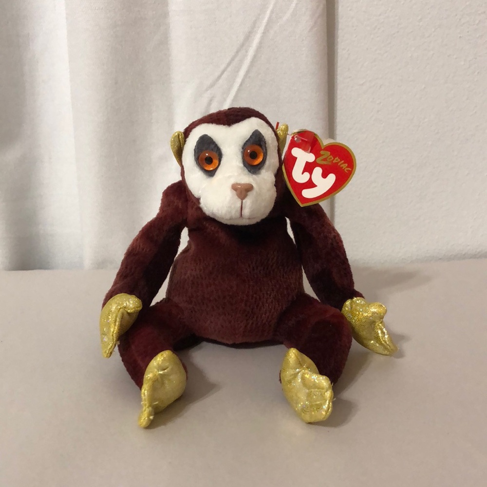Ty Beanie Baby Monkey Collectible Plush 8” NWT